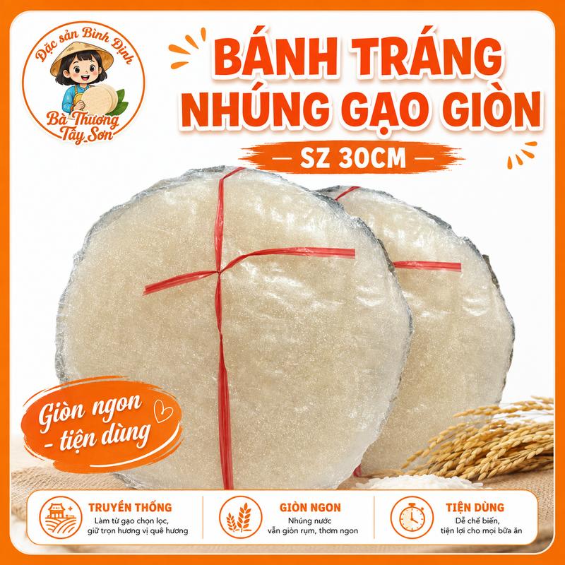 Sz 30cm - Bánh Tráng Dừa Mắm Ớt Hành Bình Định - Dừa Sợi To - Nướng Ăn Là Ngon…