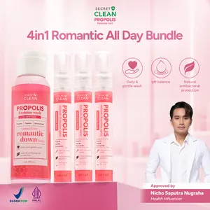 [FYC] Secret Clean Propolis Feminine Wash & Spray Care Package Romantic Love | Happy Day 1/2/3/4 Pcs - Sabun Pembersih Area Kewanitaan Dengan Antibakteri Alami Untuk Membantu Menjaga Kebersihan Miss V Mengurangi Bau Tidak Sedap Dan Keputihan
