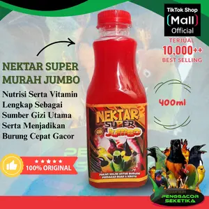 Nektar Super Jumbo 400ml ukuran besar Pakan Burung sogon kolibri pleciPenggacor Seketika