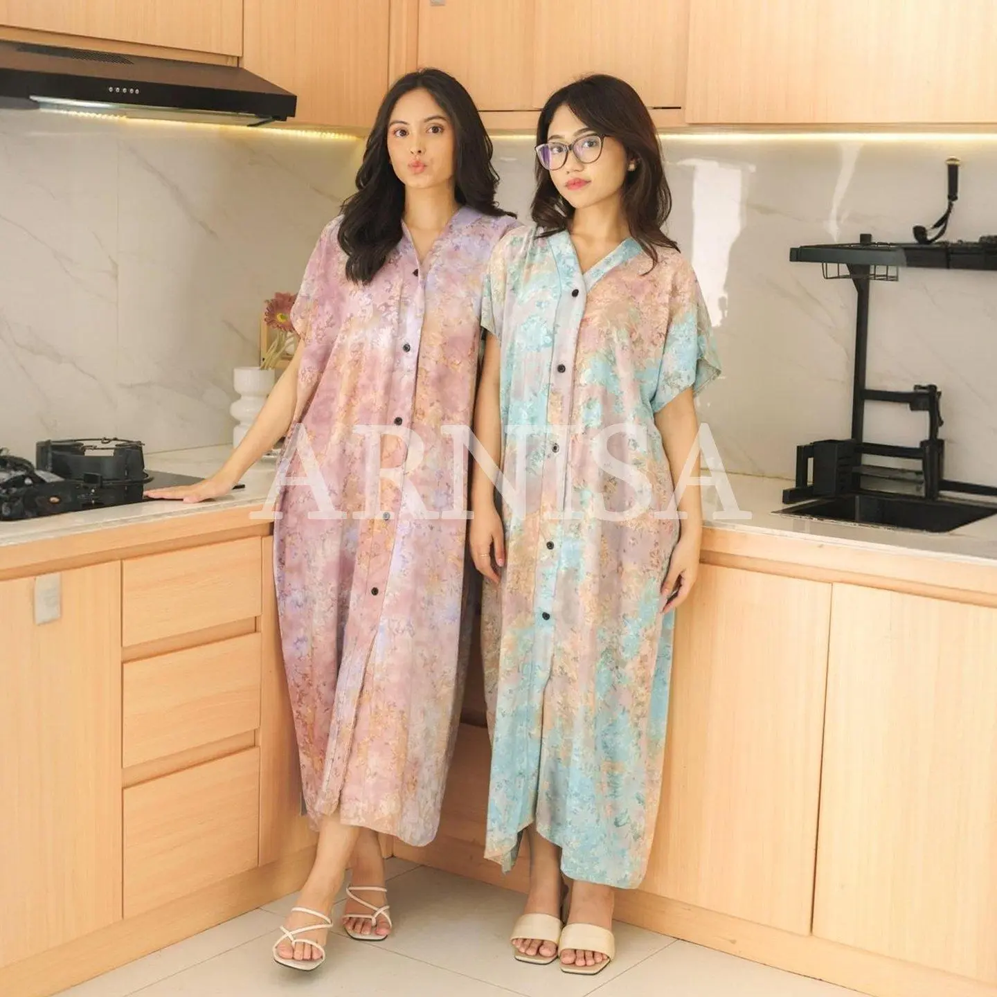 Daster Busui Kerah V Kekininan Estetik Gemes Vol. 2 MILKYWAY, TEDDY, ALLURE, FELICIA Daster Tidur Model Bali Bahan Rayon Arnisa