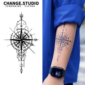 Hình Xăm Tạm Thời, Thiết Kế La Bàn, Kéo Dài Trong 15 Ngày, Không Thấm Nước, Chống Chà Xát Miếng Dán Hình Xăm