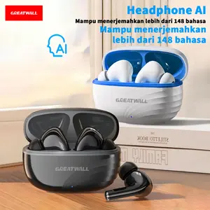 GREATWALL Headphone   Wireless headset Earphone Terjemahan AI Bluetooth Baru: Suara berkualitas tinggi, peredam bising, masa pakai baterai lama, fitur pintar, kompatibel dengan Apple dan Android.