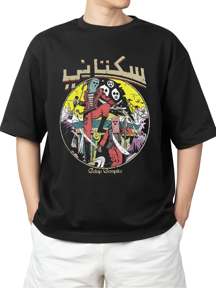 Kaos Sukatani Punk T-Shirt Band Sukatani Gelap Gempita Pria Distro