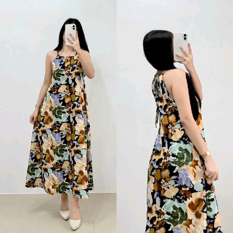 Jira Long Dress Back Tie-Comfortable Womenswear