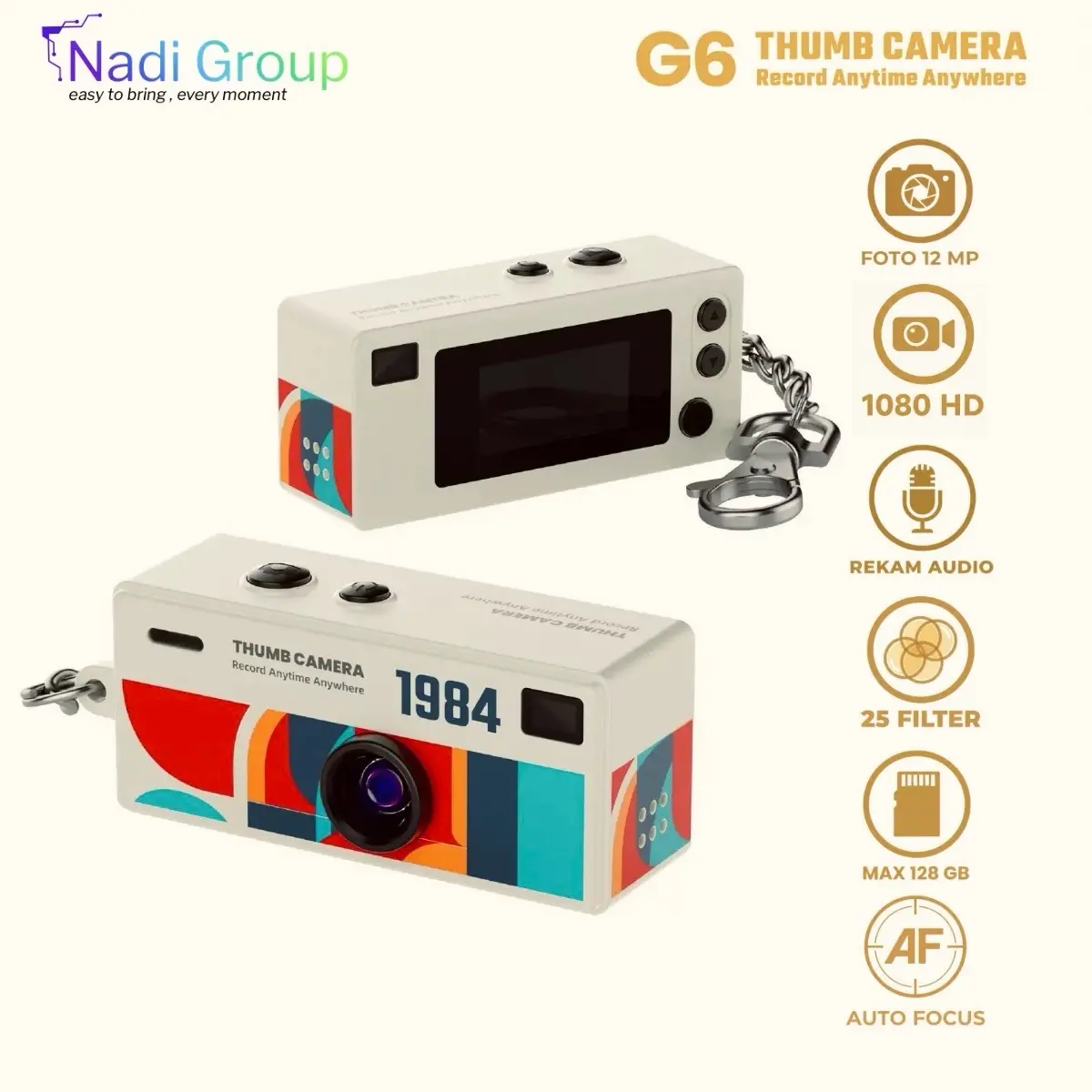 G6 White Thumb Camera