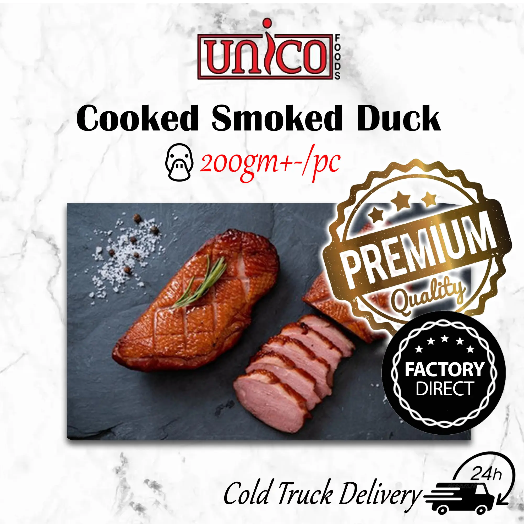 Cooked Smoked Duck Original (200gm+-/pc)