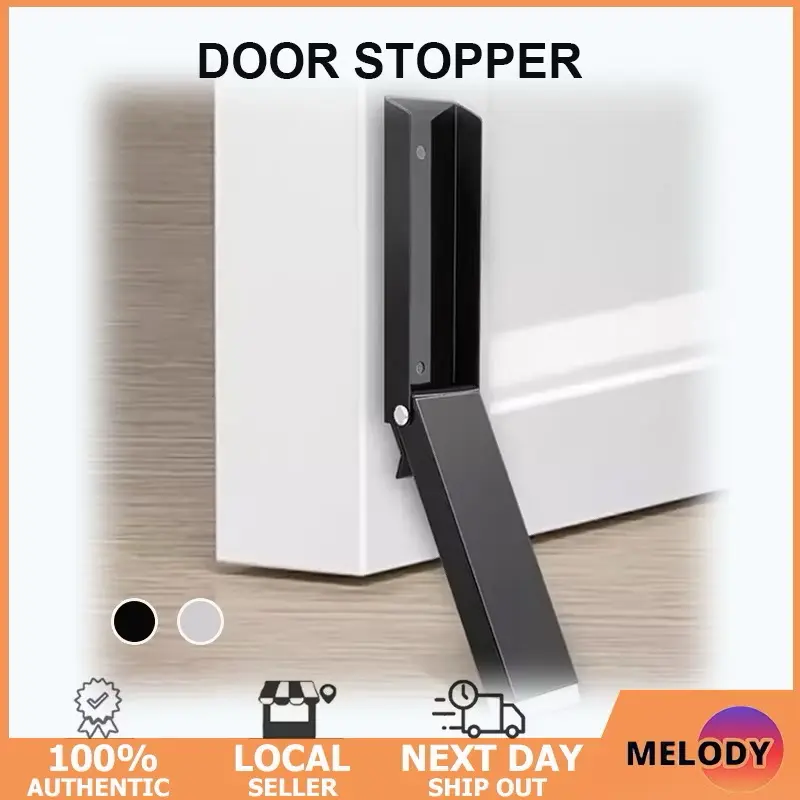 【SG Stock】Door Stopper Heightened Windproof Aluminum Alloy Anti-Pinch Hand Foot Step On Door Stop Door Kids Stainless Steel Door Holder Stopper Non-Slip-Door Stopper For Main Door