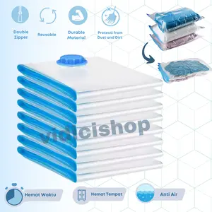 TERLENGKAPP!! Vacum Plastic Bag Travel /Vacum Plastik Korea/ Vakum Baju Pakaian 40X60,50X60,50X70,60X80,70X100,80X100,80X110,90X130