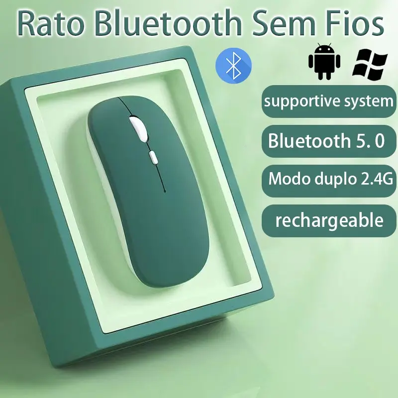 Wireless Bluetooth Mouse For iPad/macbook laptop Bluetooth Mouse 2.4GHz Wireless Optical Rechargeable Mice Ultra-Thin Silent Mouse for PC/Laptop/Phone/Tablet 4.