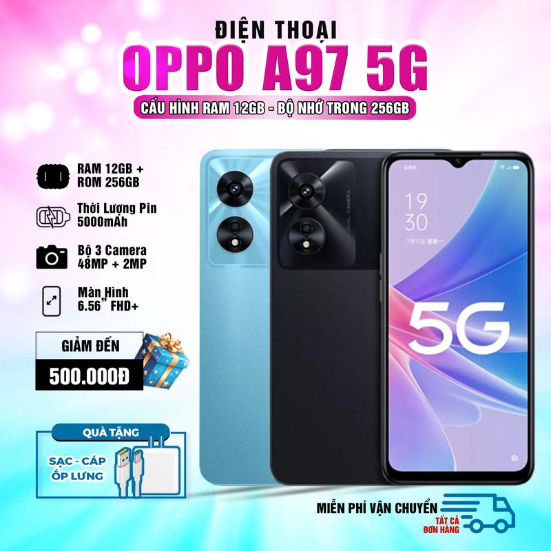 Điện Thoại OPPO A97 5G – Cấu Hình Tốt RAM 12GB/256GB, Dimensity 810 5G, Màn…