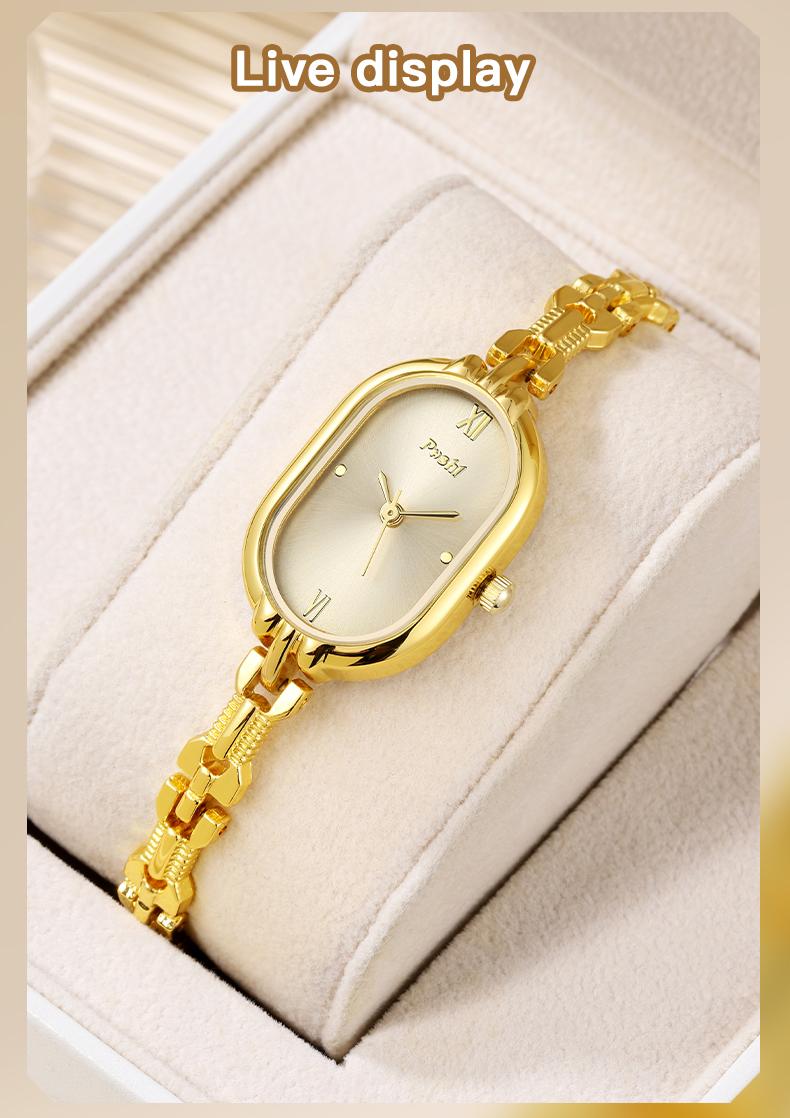 (002 Harga Telah Diganti, Cepat Beli) POSHI-Jam Tangan Wanita Mewah Emas Simple Tapi Elegan Banget Women Watches PS993 / PS994