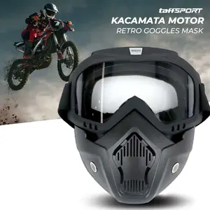TaffSPORT BOLLFO Kacamata Goggles Mask Motor Retro Anti Glare Windproof Helm Motorcycle