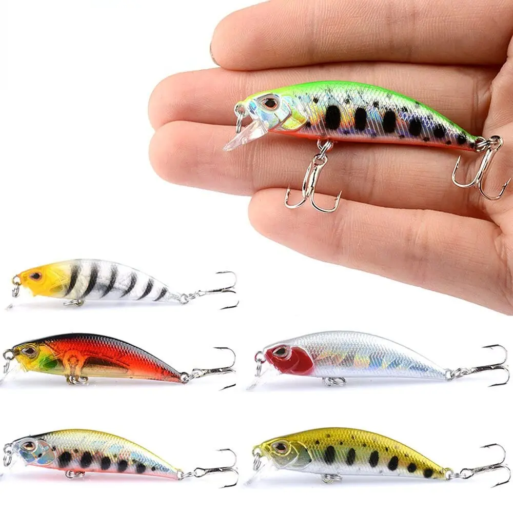 Lures & Baits 50mm/5g 1Pcs Sinking Minnow Umpan Pancing 50mm 5g Fishing Lure Bentuk Ikan Kecil Kail Swimbait Bass Bait Wobbler Alat