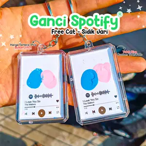 [1PCS] Ganci Spotify Polos Free Cat Isi 1 Pcs/ Gantungan Kunci Sidik Jari / Keychain Couple Lucu keychain  bag