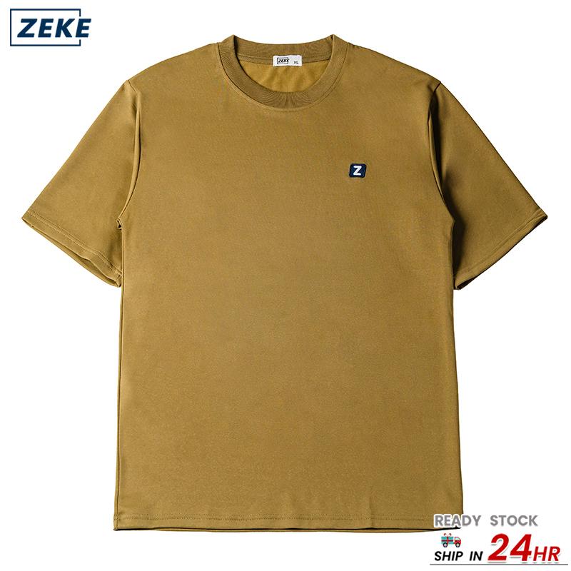 ZEKE Lelaki Lengan Pendek Baju tshirt Embroidered Logo T-shirt Men Short Sleeve Tops