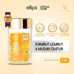Ellips Hair Vitamin Moroccan Oil Smooth & Shiny Jar 50 Butir | Vitamin Rambut untuk Rambut Lebih Lembut dan Mudah Diatur