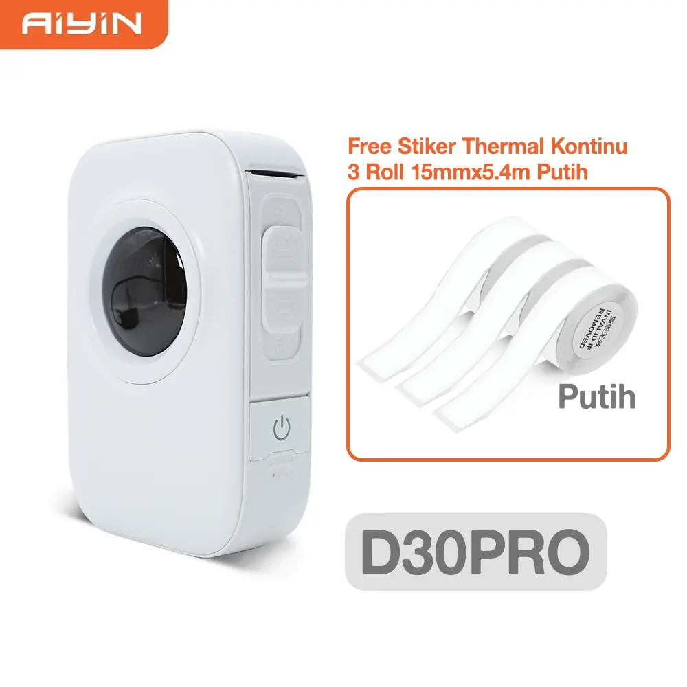 D30 Pro Putih + 3 Rol