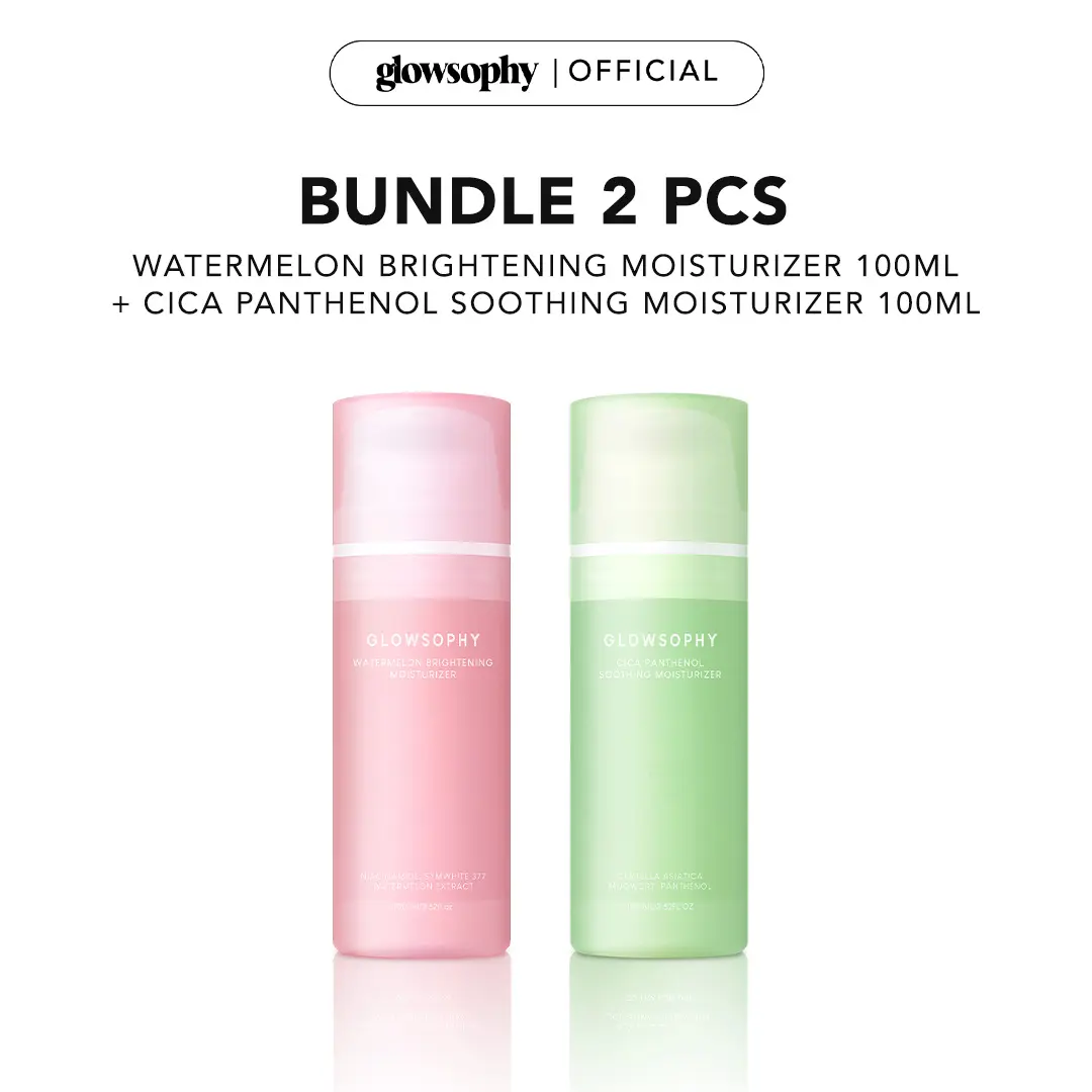 Glowsophy Moisturizer Bundle CICA Centella Soothing Moisturizer 100 ml + Watermelon Brightening Moisturizer Niacinamide 100 ml