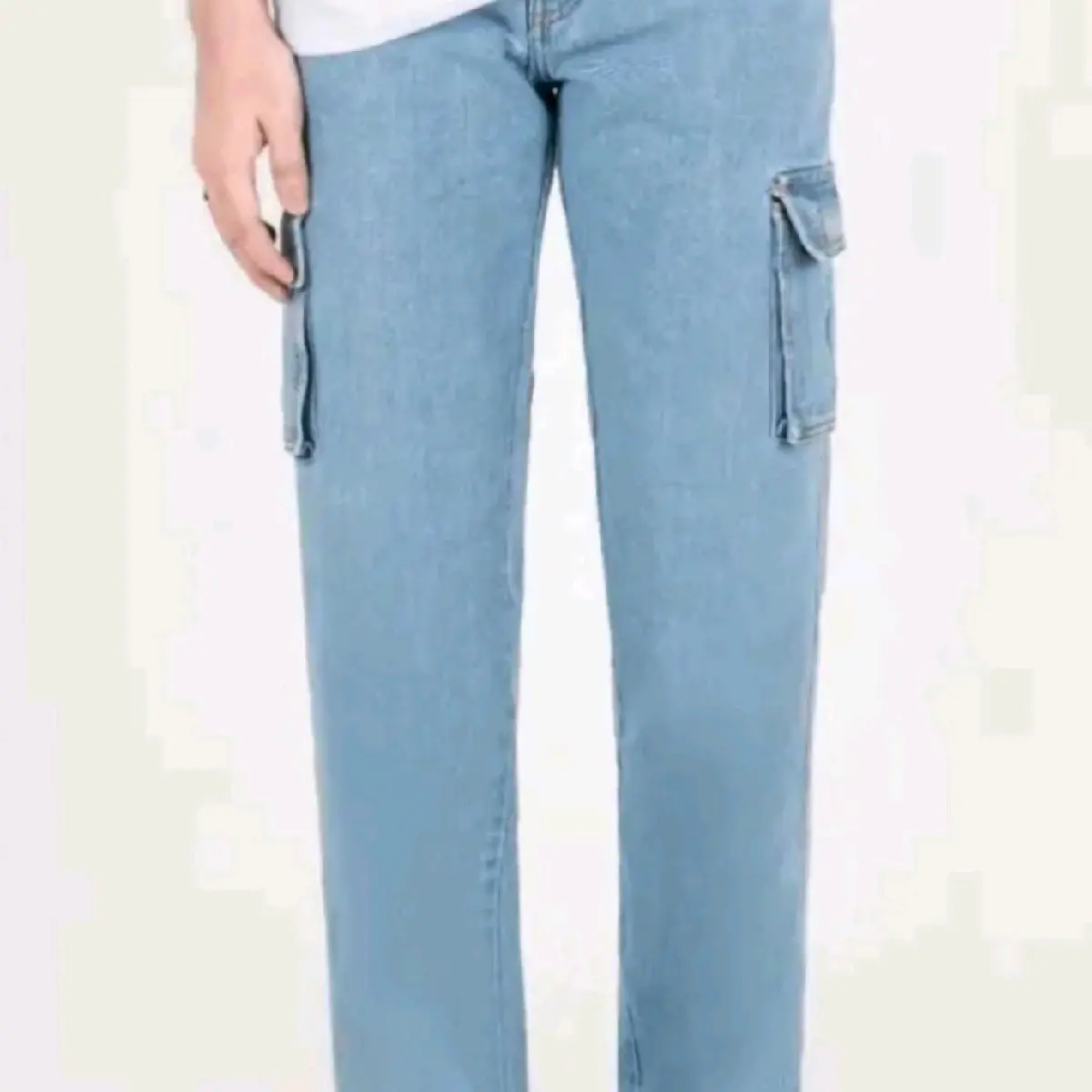 Highwaist Jeans Wanita Cargo Celana Jeans Cargo Wanita Loose Panjang Hitam Navy Melar Stretch