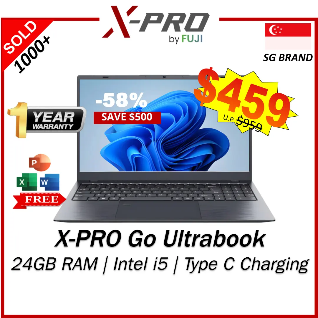 Brand New Fuji X-Pro Go Ultrabook Laptop - Intel i5 Laptop - 24GB RAM - 512GB SSD - Windows 11 + Free Ms office - Fast Speed -  1 Year Warranty