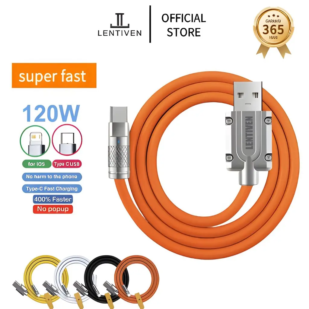 LENTIVEN 120W kabel data Fast Charging Micro usb Type-C Cable FOR iPhone ios usb Android Cable Data Charger