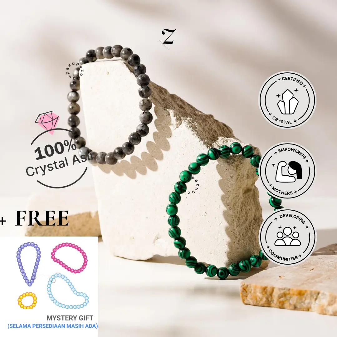 Zupazupazuu - Crystal Bracelet II - Gelang Tangan Crystal - Meningkatkan Kepercayaan Diri & Intuisi  [Free Gift Kristal Gelang/Kalung/Cincin Random]