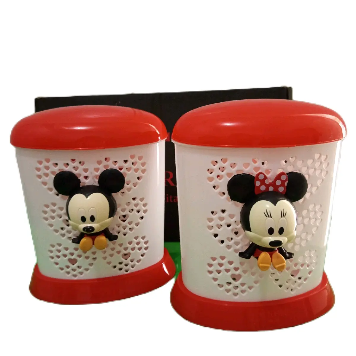 Tempat sendok tutup 2 sekat Mickey Minnie HK & Doraemon