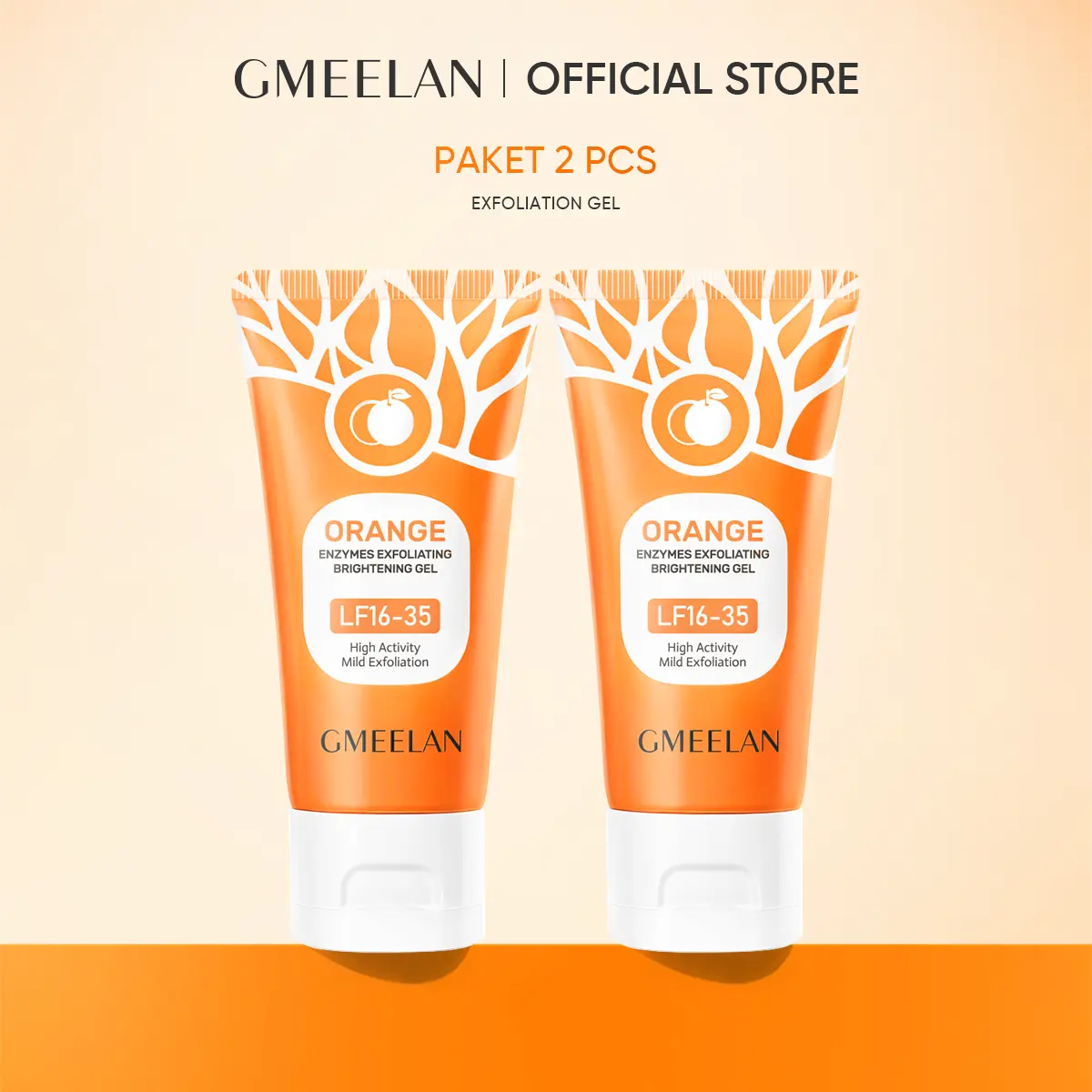 GMEELAN 2PCS Wajah Exfoliating Gel Scrub Exfoliasi Blood Orange 50g Perontok Daki Mencerahkan Facial Perawatan Melembutkan Berminyak