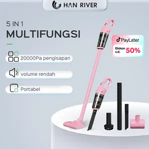 [IschaIndyofc][COD] Penyedot Debu SUNGAI HAN 5 Inci Penyedot Debu Mini Portabel Tanpa Kabel Garansi Resmi 365 Hari Peralatan Vakum Merah Muda