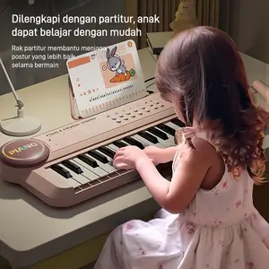 QQbaby Mainan Anak Piano Elektronik 37 Keys / Keyboard Electronic 37 Keys Lengkap Mic Dan Charger