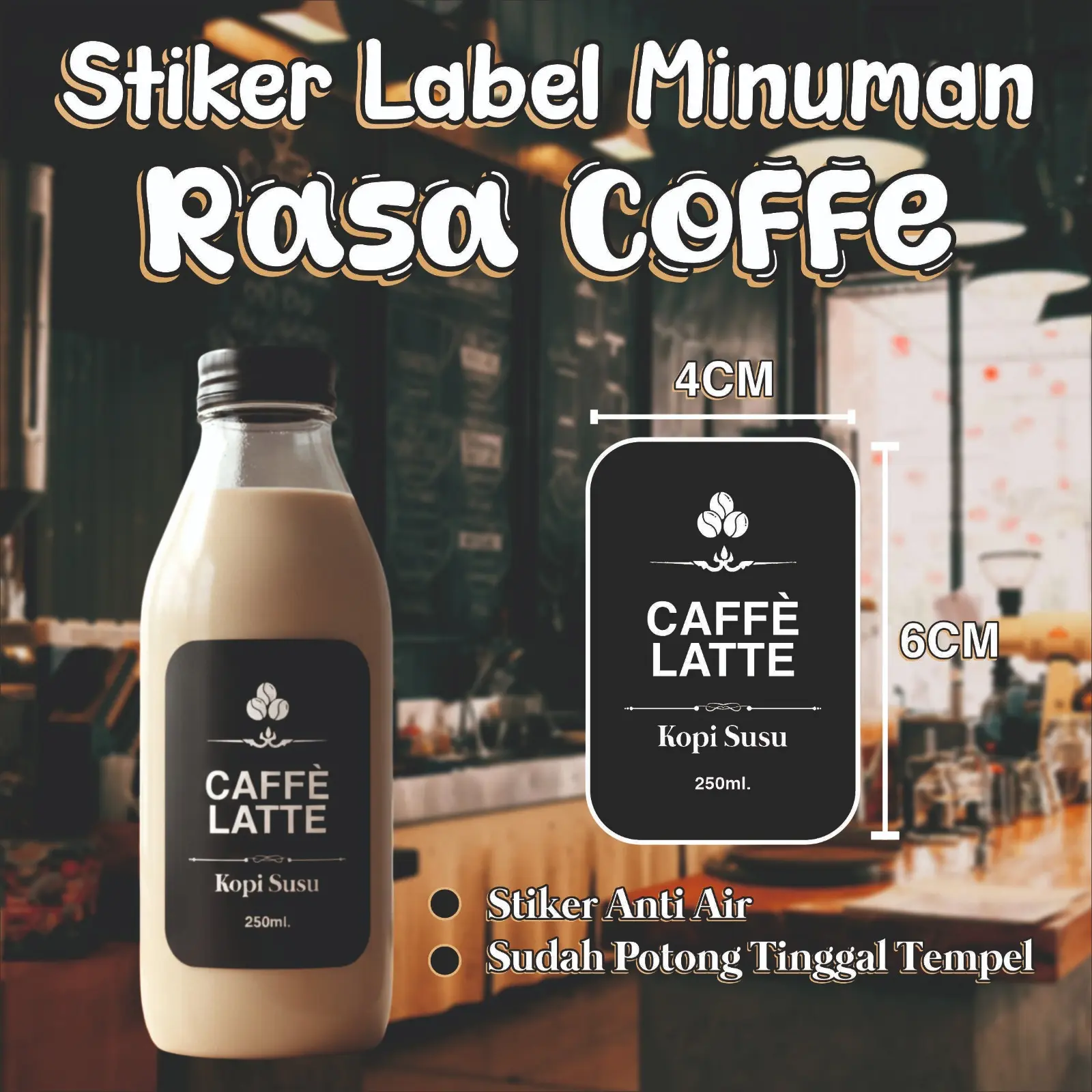 STIKER LABEL MINUMAN KOPI/LABEL COFFE/LABEL BOTOL RASA KOPI - Shop ...