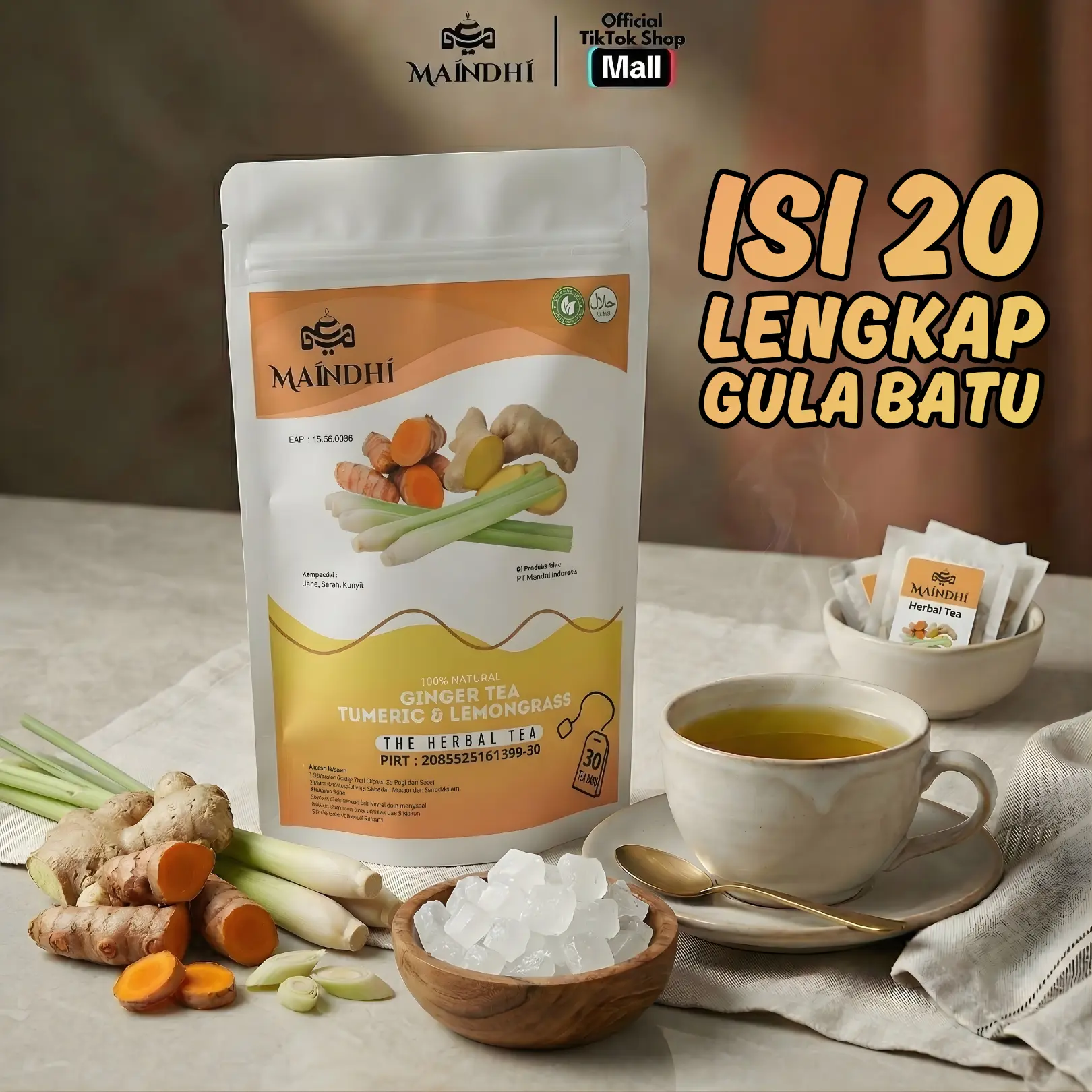 20 Teabag + LENGKAP GULA