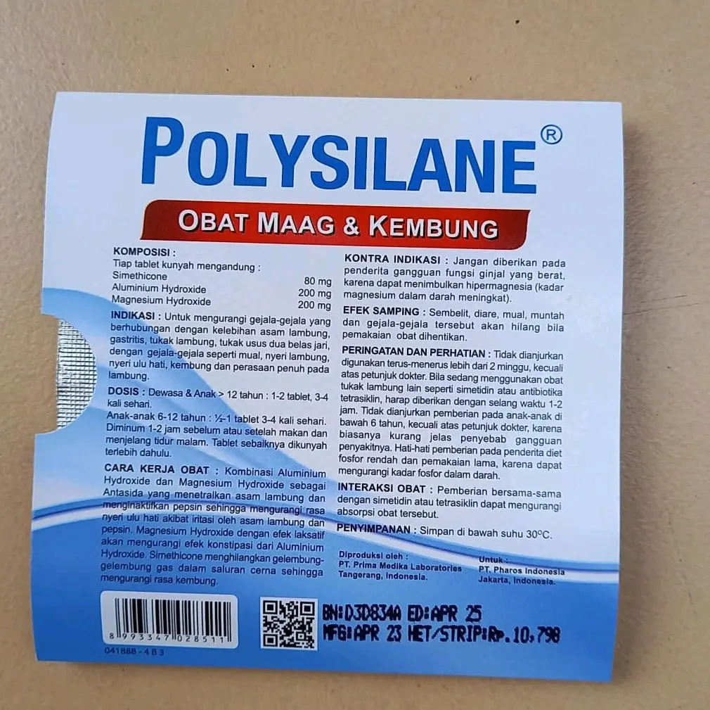 Tablet Poliysillen tablet isi 8 tablet