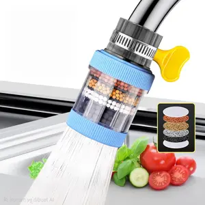Saringan Air Kran Filter Sambungan Keran Wastafel Dengan 4 Lapis Penyaring Water Filter Karbon