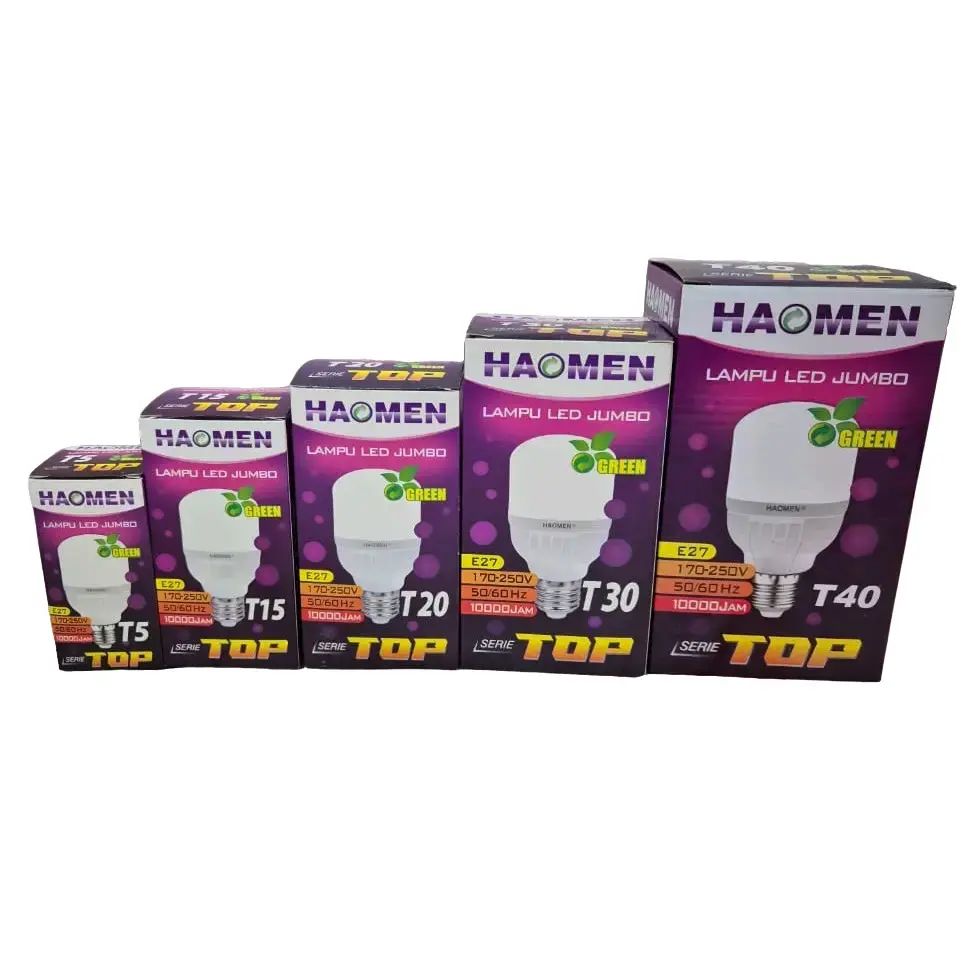 HAOMEN TOP / Lampu LED CAHAYA PUTIH /Lampu ekonomis 5watt /10watt/15watt/20watt/30watt/40watt bola  lampu