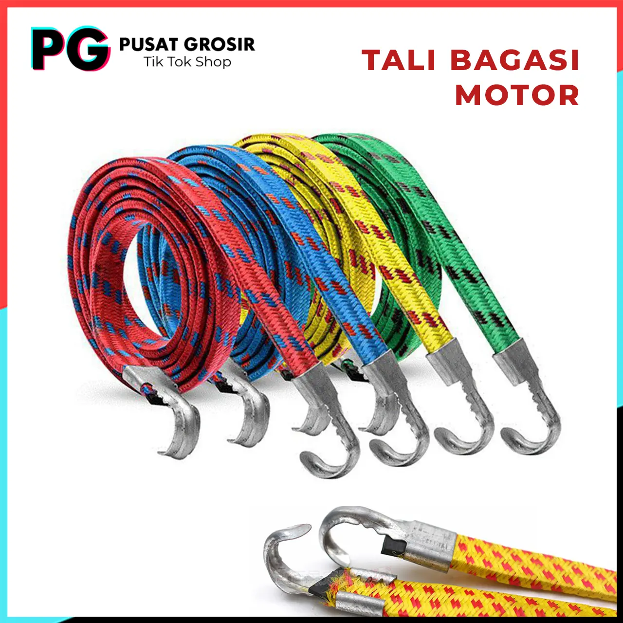 Tali Bagasi Motor Elastis Tali Strapp Gepeng Pengikat Barang Tali Ikat Model Kait Anti Ribet
