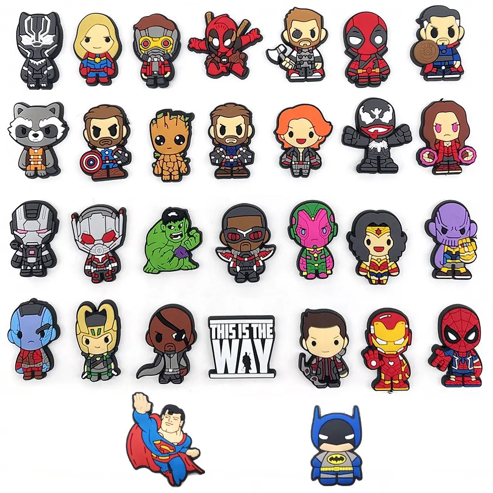 Charm Giày Marvel Croc JIBZ, Siêu Anh Hùng, Phụ Kiện Tự Làm, Dành Cho Người Lớn Và Trẻ Em, Đồ Trang Trí Sandal, # 2