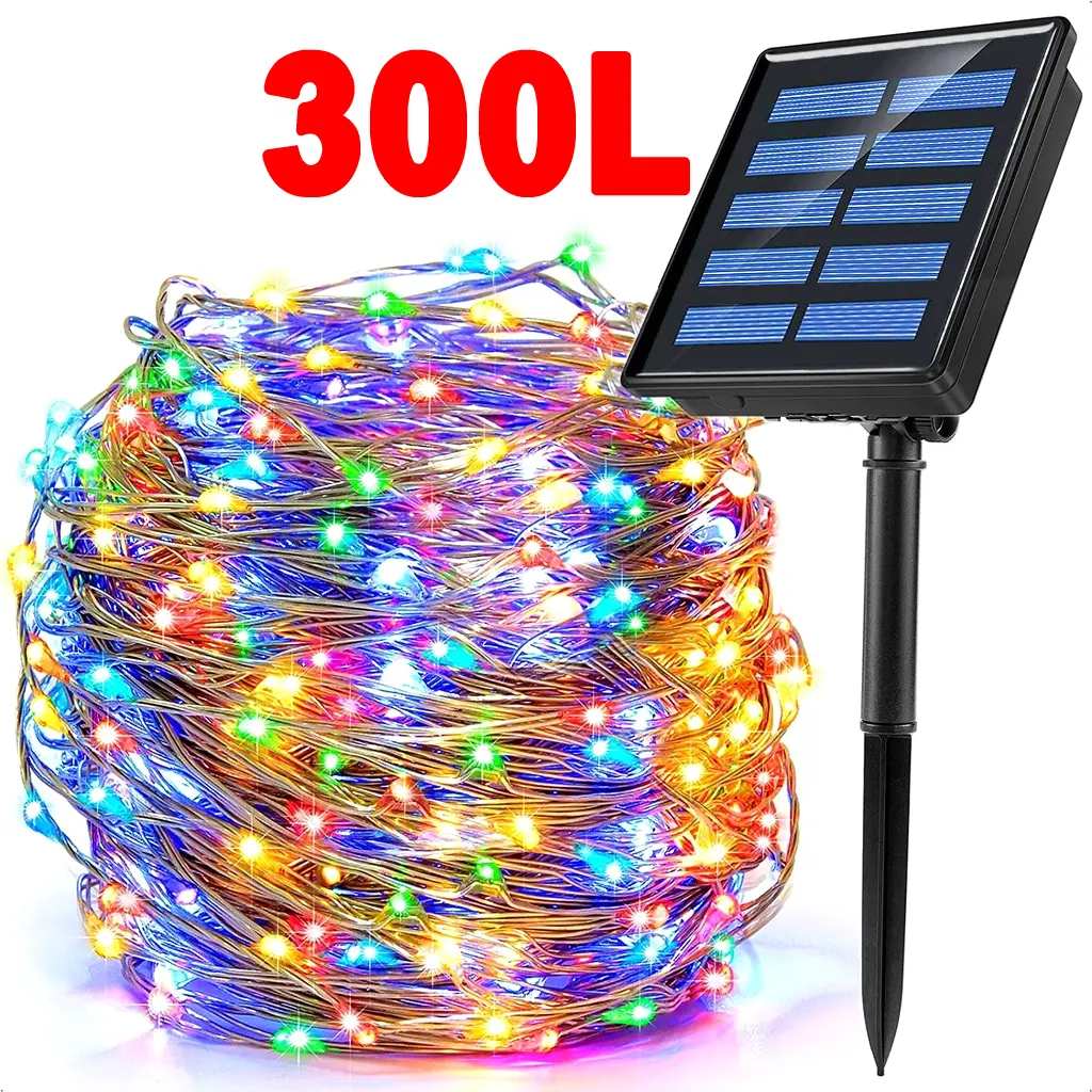 103M/52M/32M 300L Solar Lights Outdoor Waterproof with 8Modes Fairy String Lights for Home Christmas Party Decor[800mAh]