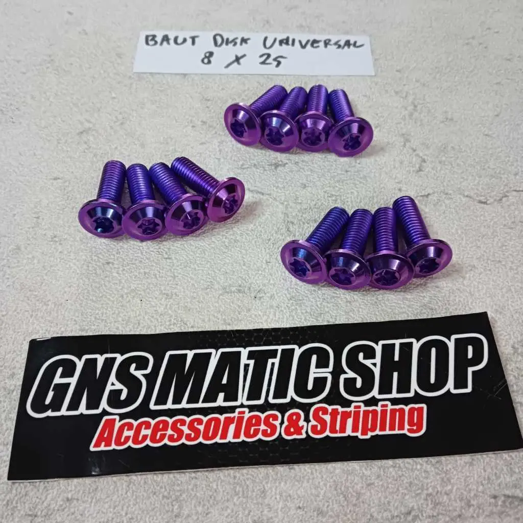 BAUT DISK TITANIUM  BAUT PIRINGAN CAKRAM TITANIUM BAUT DISC TITANIUM BAUT DISK TITANIUM YAMAHA & HONDA FULL DRAT GR5