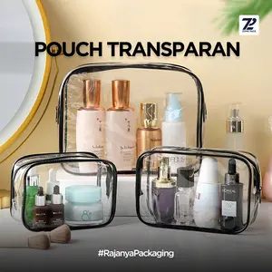 Tas Pouch Kosmetik | Travel Bag Make up | Pouch Travel Transparan Bening | Tas Pouch Kosmetik Polos
