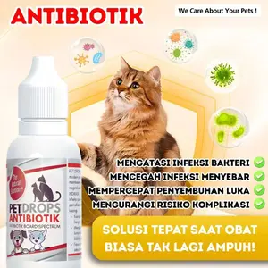ANTIBIOTIK KUCING DEMAM TERKENA VIRUS DAN BAKTERI PET DROPS