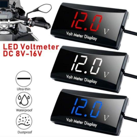 Volt Meter Aki Motor Anti Air Pengukuran Teganggan Aki Kotor / Voltmeter Aki / Volt Meter Motor 1 MODE