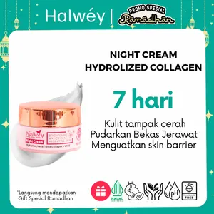 Halwey Night Cream Hydrating Herba Collagen + Vit-E