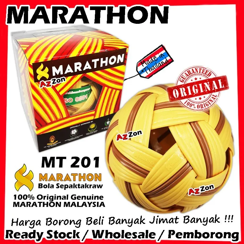 Marathon MT-201 Synthetic Sepak Takraw Mens Tournament Ball / Marathon Bola Sepaktakraw MT201 By MARATHON Thailand