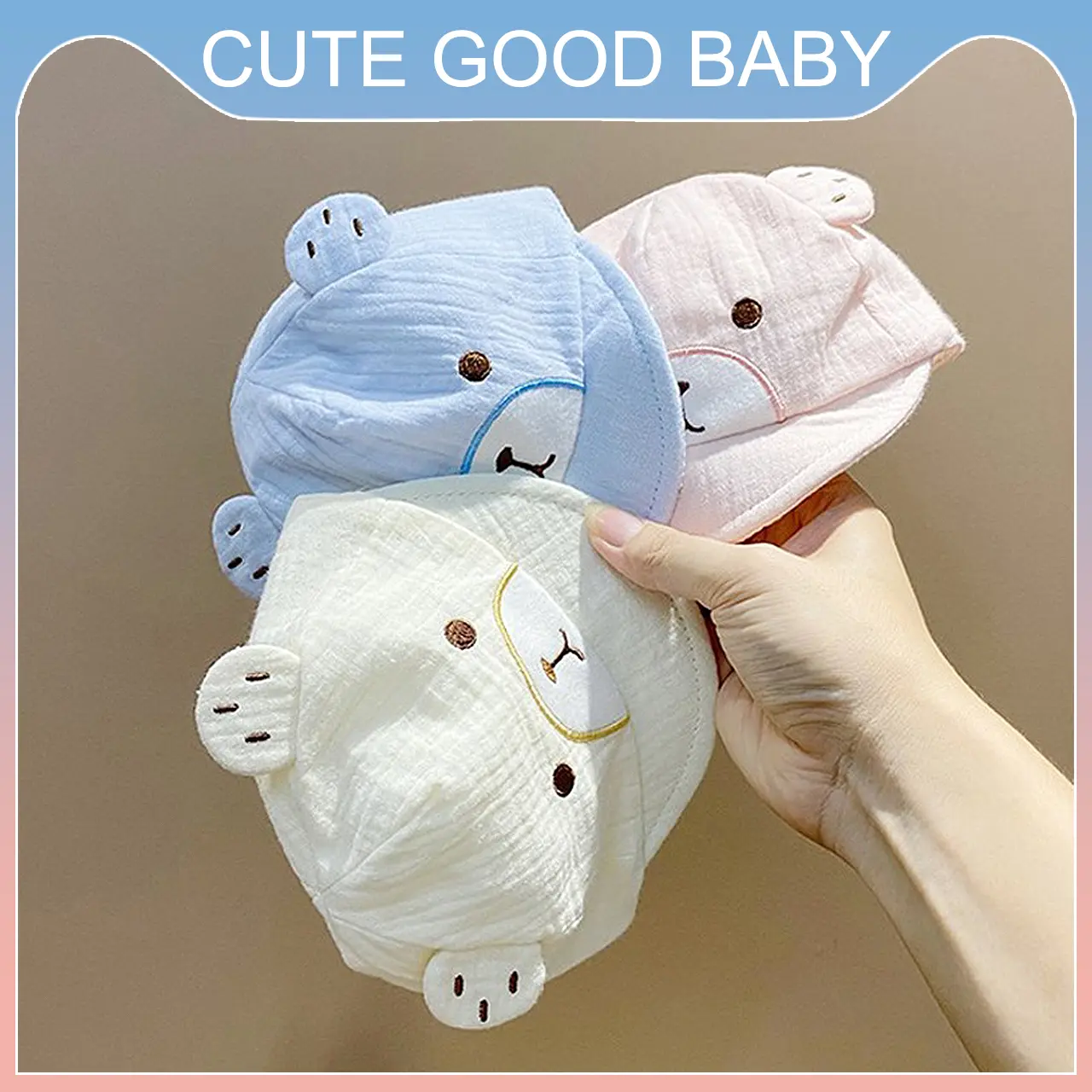 Mũ Lưỡi Trai Trẻ Em, Thiết Kế Hình Gấu Hoạt Hình, Dành Cho Em Bé 0-6 Tháng Tuổi, Làm Bằng Bông Mềm, Mũ Mỏ Vịt, Vành Ngắn, Mũ Bóng Chày, Thích Hợp Cho Bé Trai Và Bé Gái, Phụ Kiện Chống Nắng, Dễ Thương