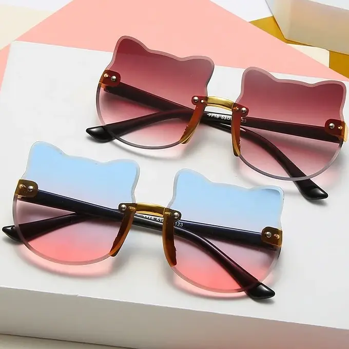 Kacamata Anak Model Beruang Lucu Lensa Gradasi Fashion Korea Style Resin Untuk Laki-laki dan Perempuan