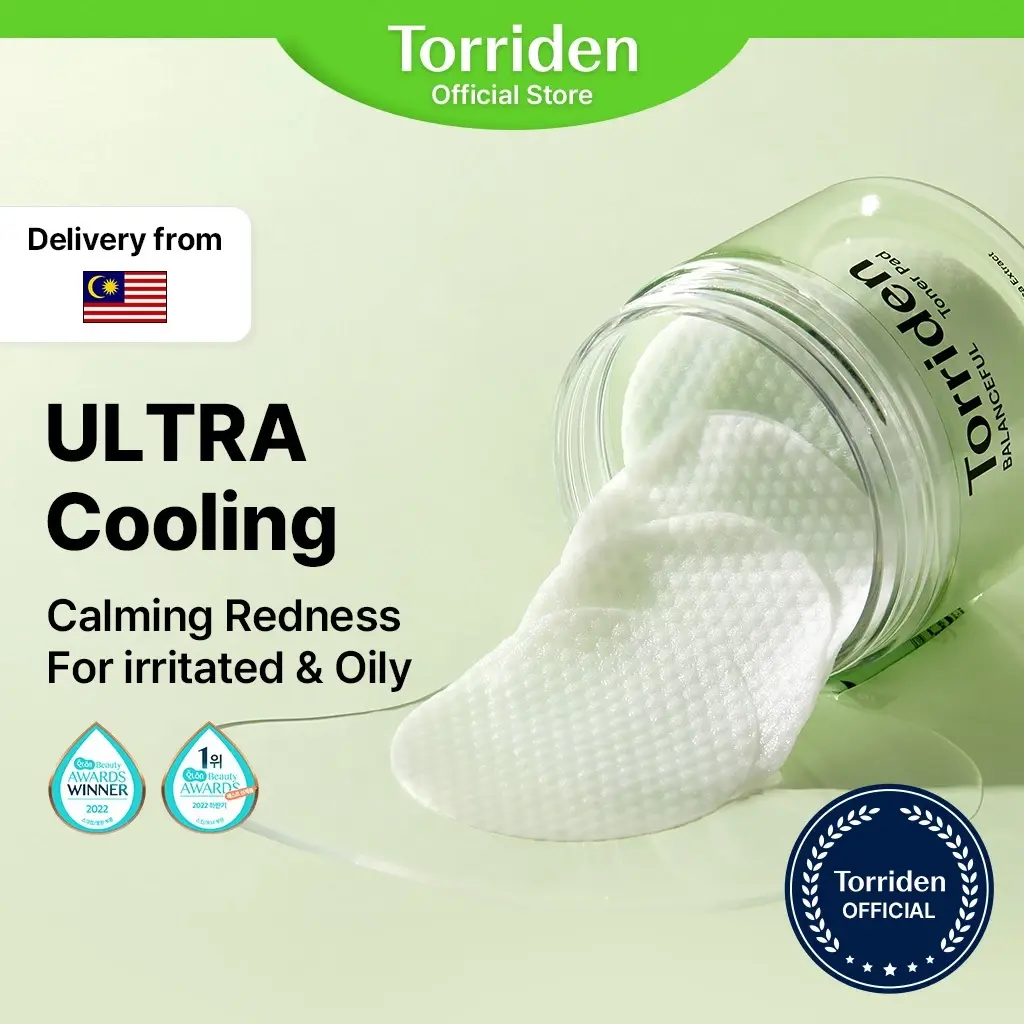 [Torriden Official] BALANCEFUL Cica Daily Toner Pad for Sensitive Skin, Calming, Cooling, Soothing Pad, Redness Relief, 60ea