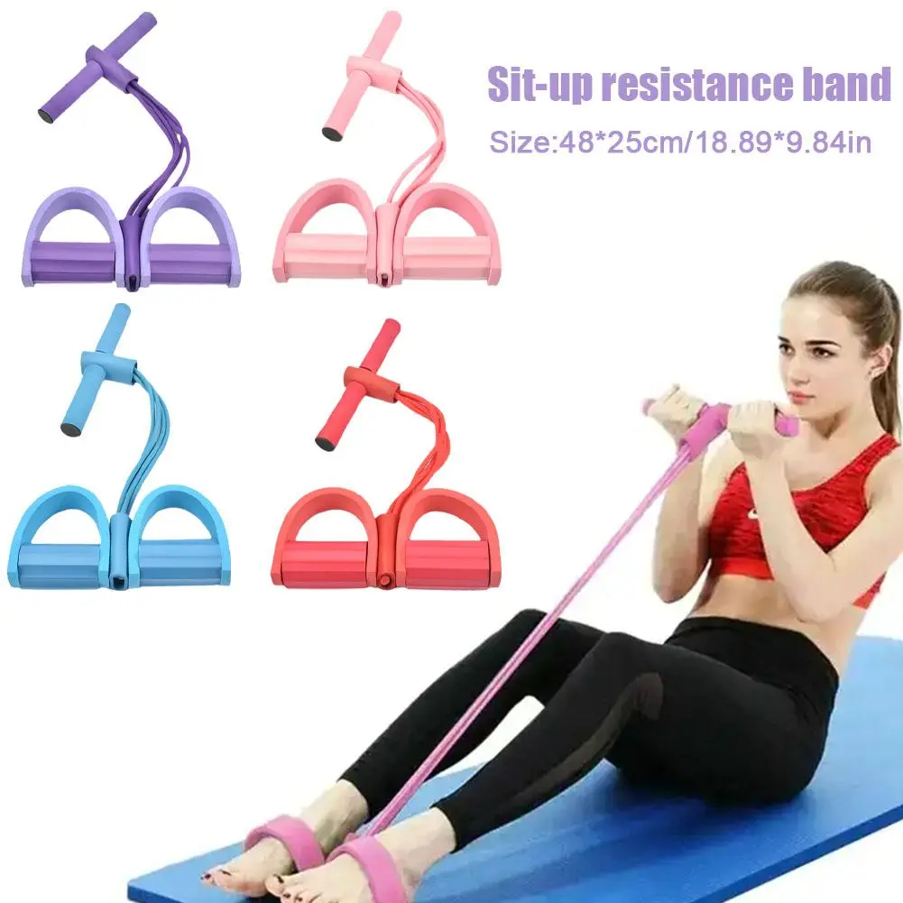 Pull Rope Elastic Resistance Band Exercise Body Home Fitness Sit Up Abdominal Workout Equipment