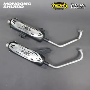 NDR RACING PREMIUM - Knalpot Standar Racing Type SHIJIRO - Breket 2 Tameng Stainless PNP untuk Semua Jenis Motor Matic Honda/Yamaha/Suzuki dll Tinggal pasang  knalpot standar ngebass adem