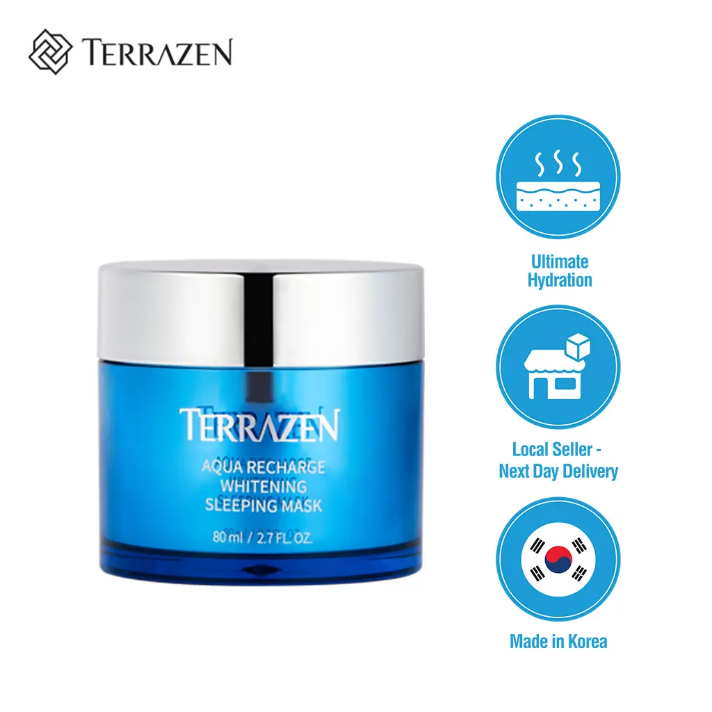 (Exp 08/25) Terrazen Aqua Recharge Whitening Sleeping Mask 80ml - Overnight Rejuvenation for Brighter